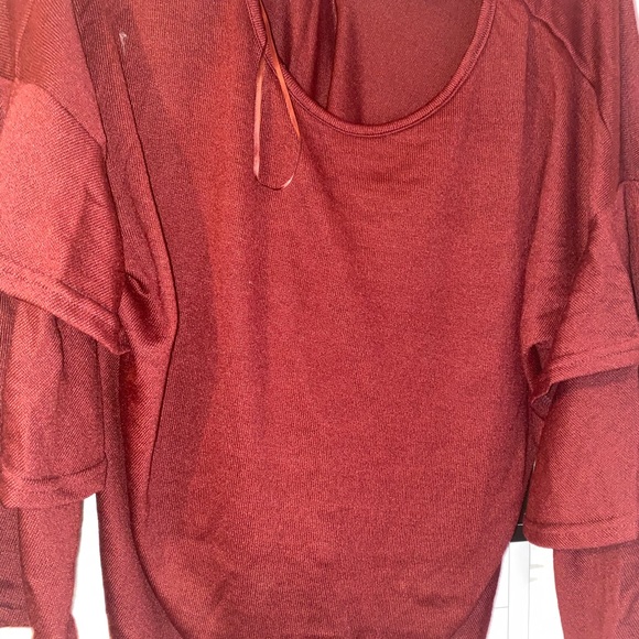 Burgundy Ruffled Top - Picture 2 of 3